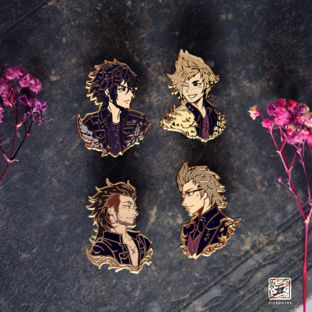 Noctis, Prompto, Gladio and Ignis ✦ FFXV Enamel Pins