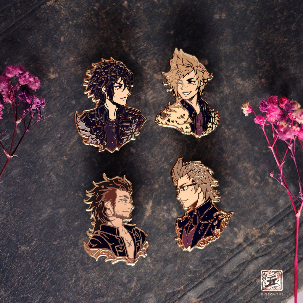Noctis, Prompto, Gladio and Ignis ✦ FFXV Enamel Pins