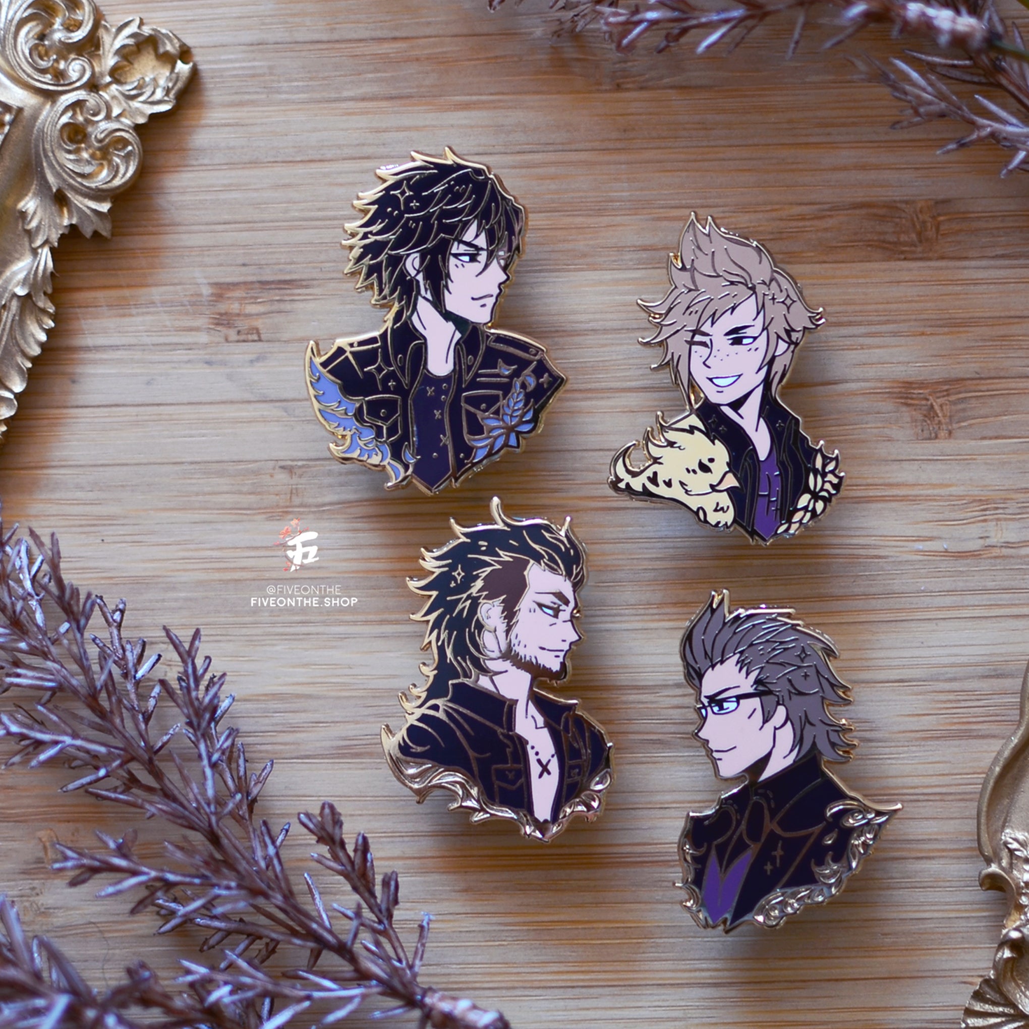 Noctis, Prompto, Gladio and Ignis ✦ FFXV Enamel Pins