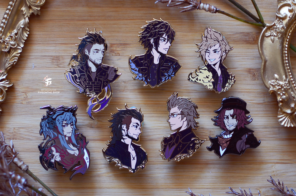Noctis, Prompto, Gladio and Ignis ✦ FFXV Enamel Pins